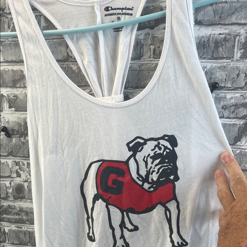 Georgia Bulldogs 
Champion‎ White Dog Graphic Tank Top